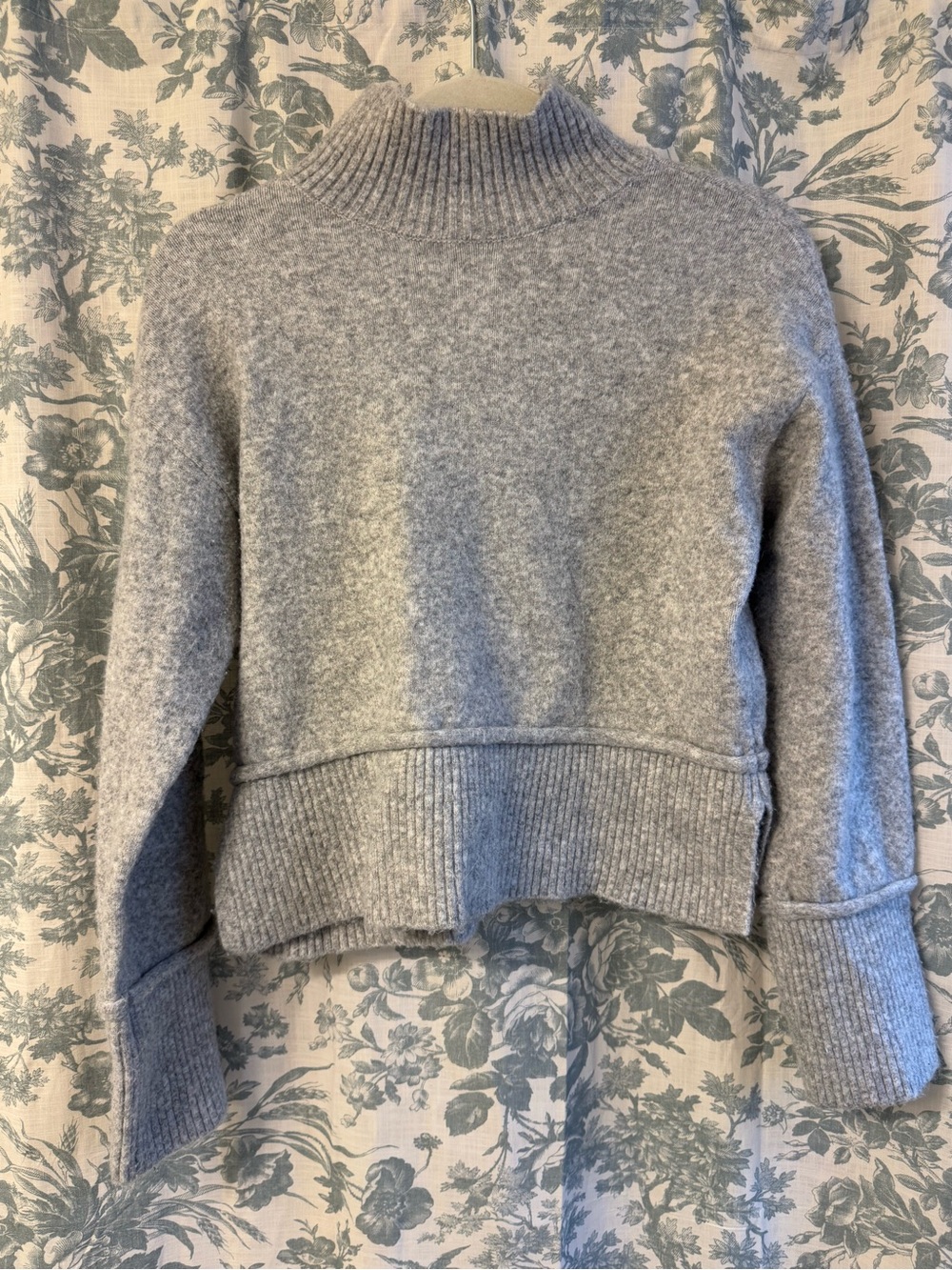 Soft Heather Gray Mock Neck Women's Sweater